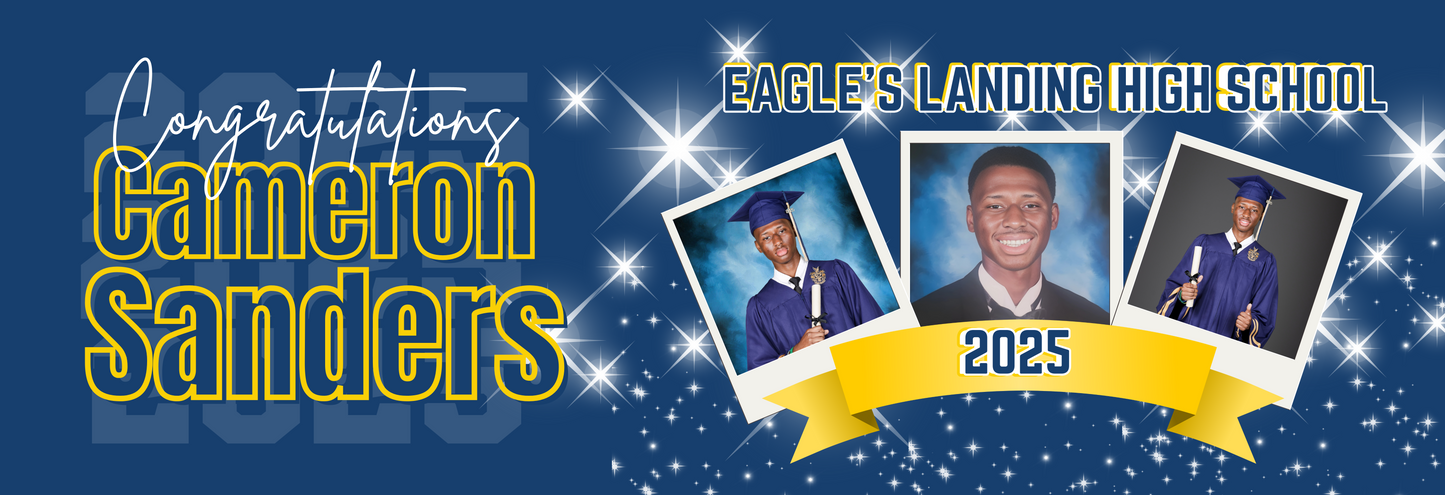 Custom Graduation Banner w/ Grommets 5ft X 16ft
