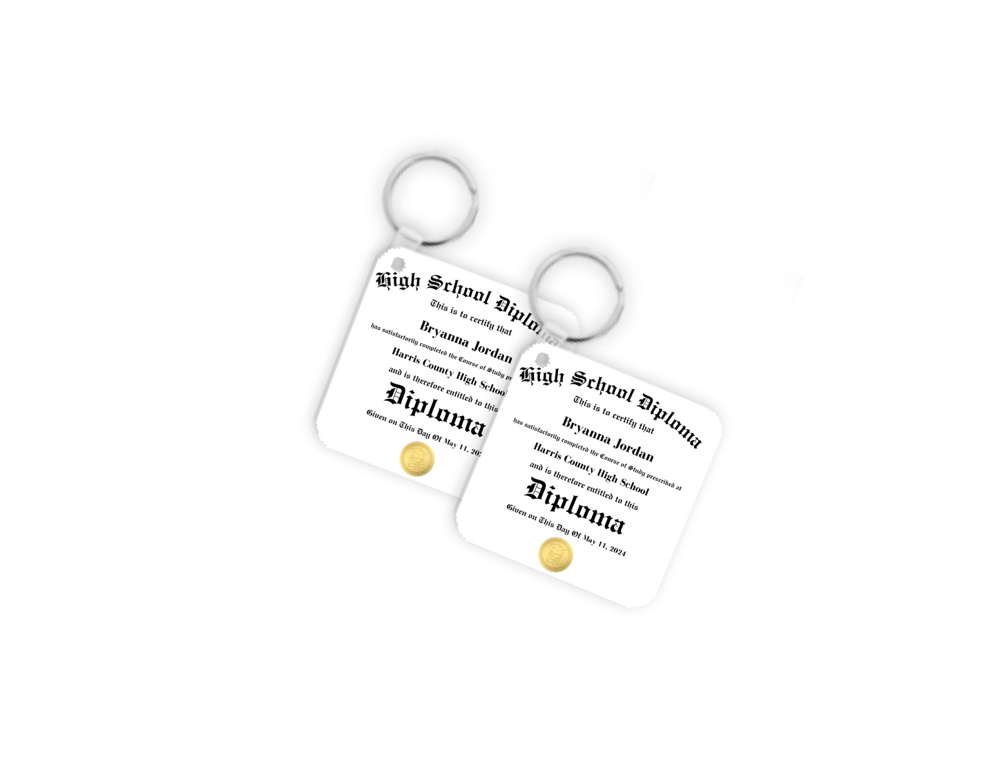 Custom Grad Key Chains (Set of 4)