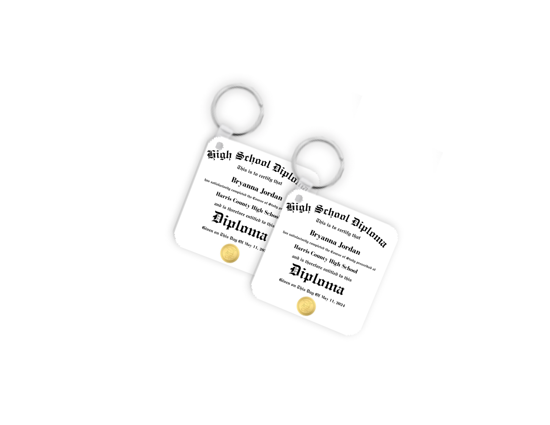 Custom Grad Key Chains (Set of 4)