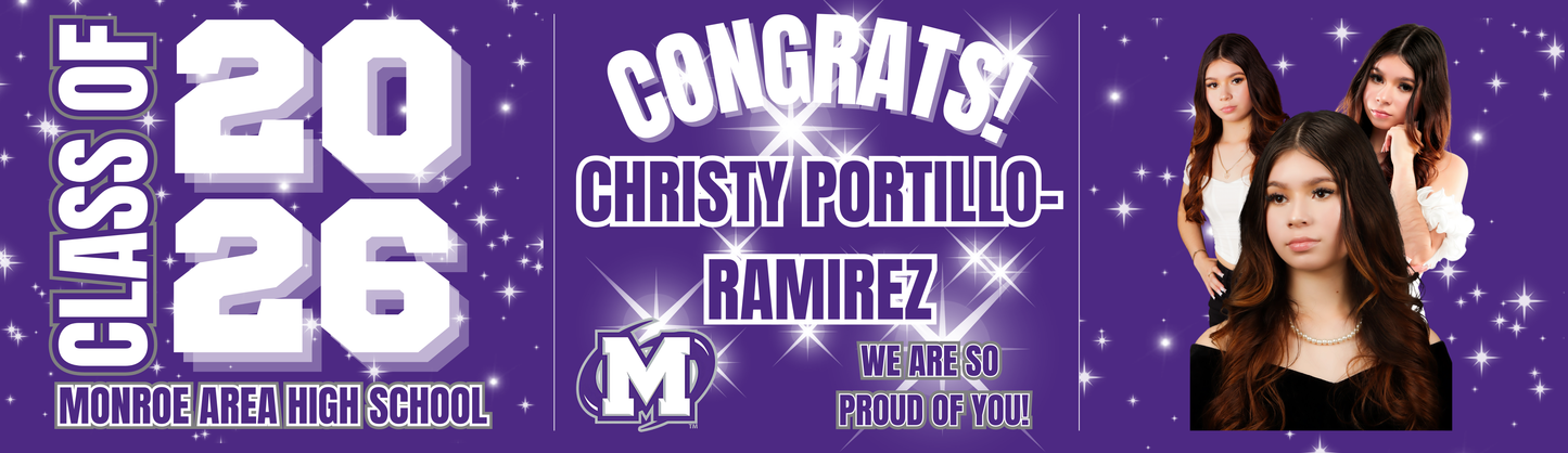Custom Graduation Banner w/ Grommets 2X6