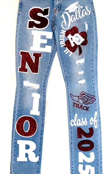 Custom Senior 2025 Jeans – Personalized Graduation Jeans (Junior Sizing)