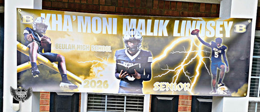 Custom Football Banner w/ Grommets 2X6