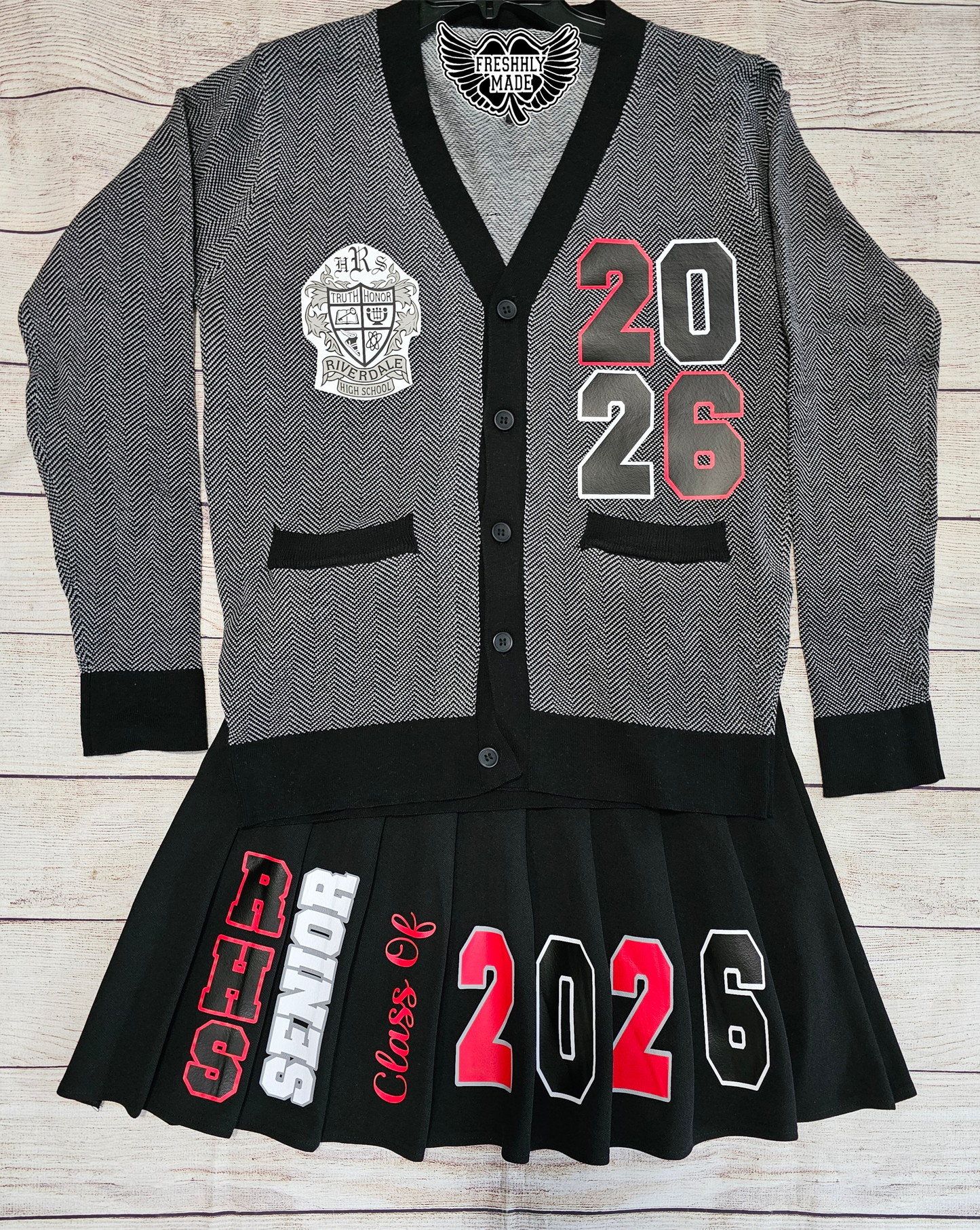 Custom School Girl Cardigan & Skirt
