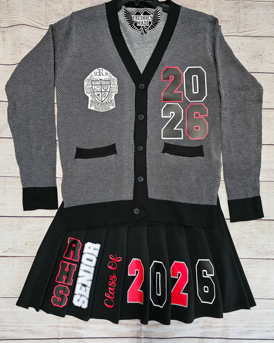 Custom School Girl Cardigan & Skirt