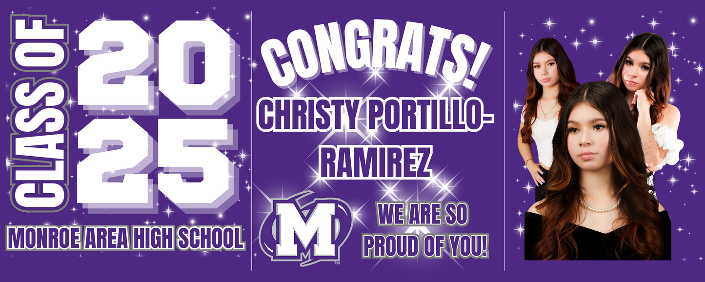 Custom Graduation Banner w/ Grommets 2X6
